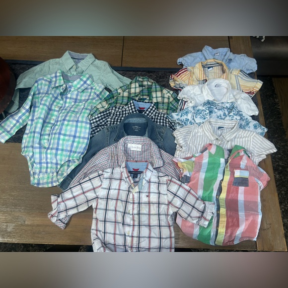 Other - 24M Toddler Boy Button-Up Shirts - Bonus bow tie set